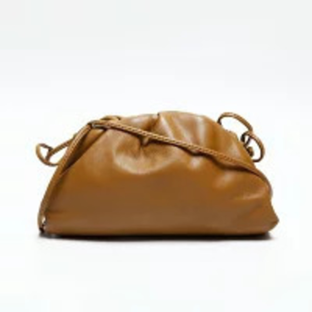 Bottega Veneta Pouch Clutch Leather Shoulder Bag Brown